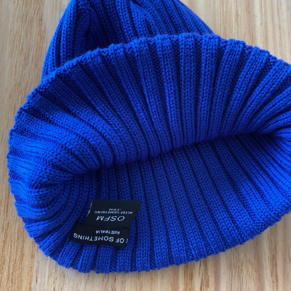 New Ace of Something Cobalt 100% Merino Wool Tucker Beanie - Picture 2 of 2